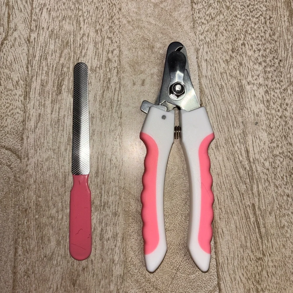 Pink Pet Nail Clippers with File